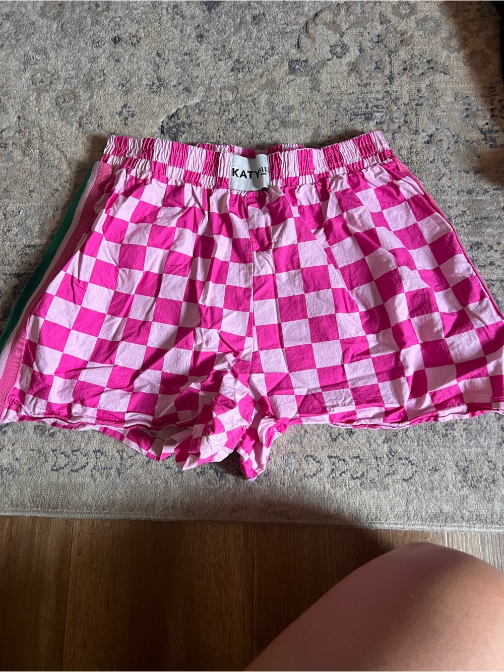 Katydid Pink and White Checkerboard Girls' Shorts